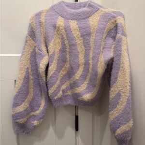 Elegant Lavender and Cream Sweater
